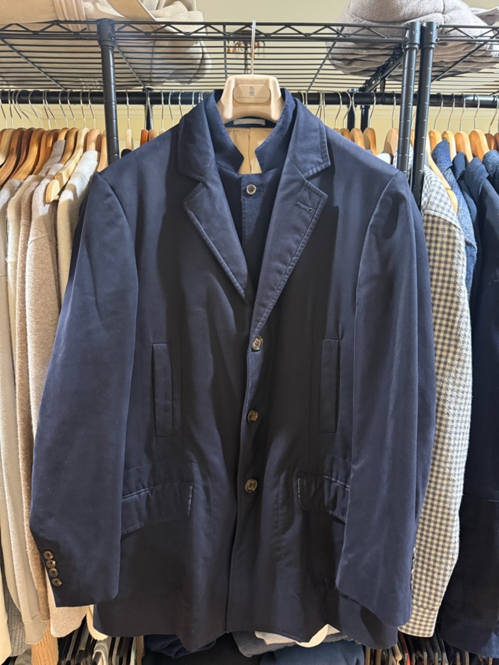 Men's Navy Brunello Cucinelli Coat